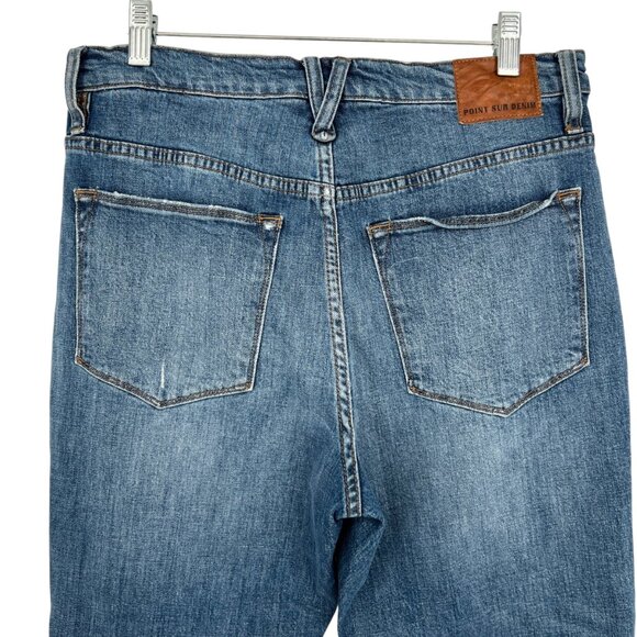 Point Sur Cropped Distressed High Rise Denim Jeans Size 30 - Picture 5 of 13